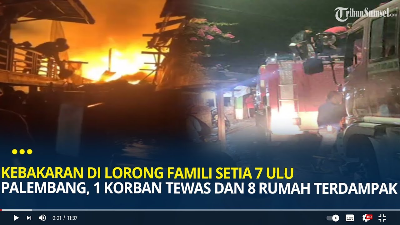 Kebakaran di Lorong Famili Setia 7 Ulu Palembang, 1 Korban Tewas dan 8 KK Kehilangan Tempat Tinggal