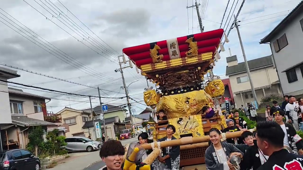 令和7年岩壺神社秋祭り滑原屋台町内運行3