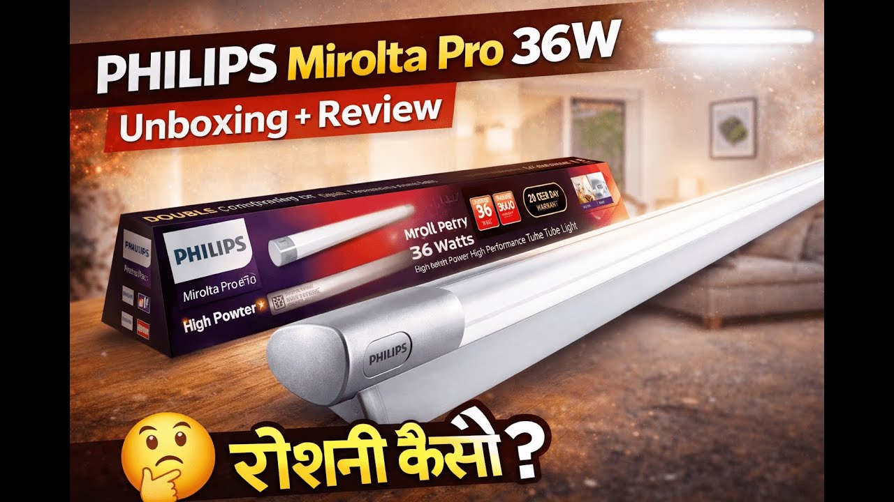 PHILIPS Mirolta Pro r16 36 Watts LED Batten | philps led batten | Papolin Videos