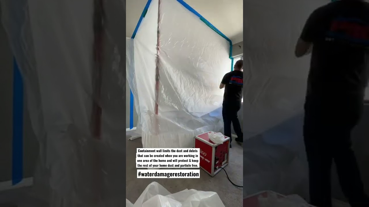 Containment walls - Water damage restoration #shorts