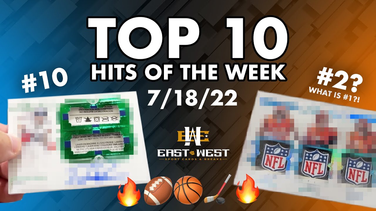 The TOP 10 SPORTS CARDS PULLED at East West Sports Cards | Week of July 18th 2022