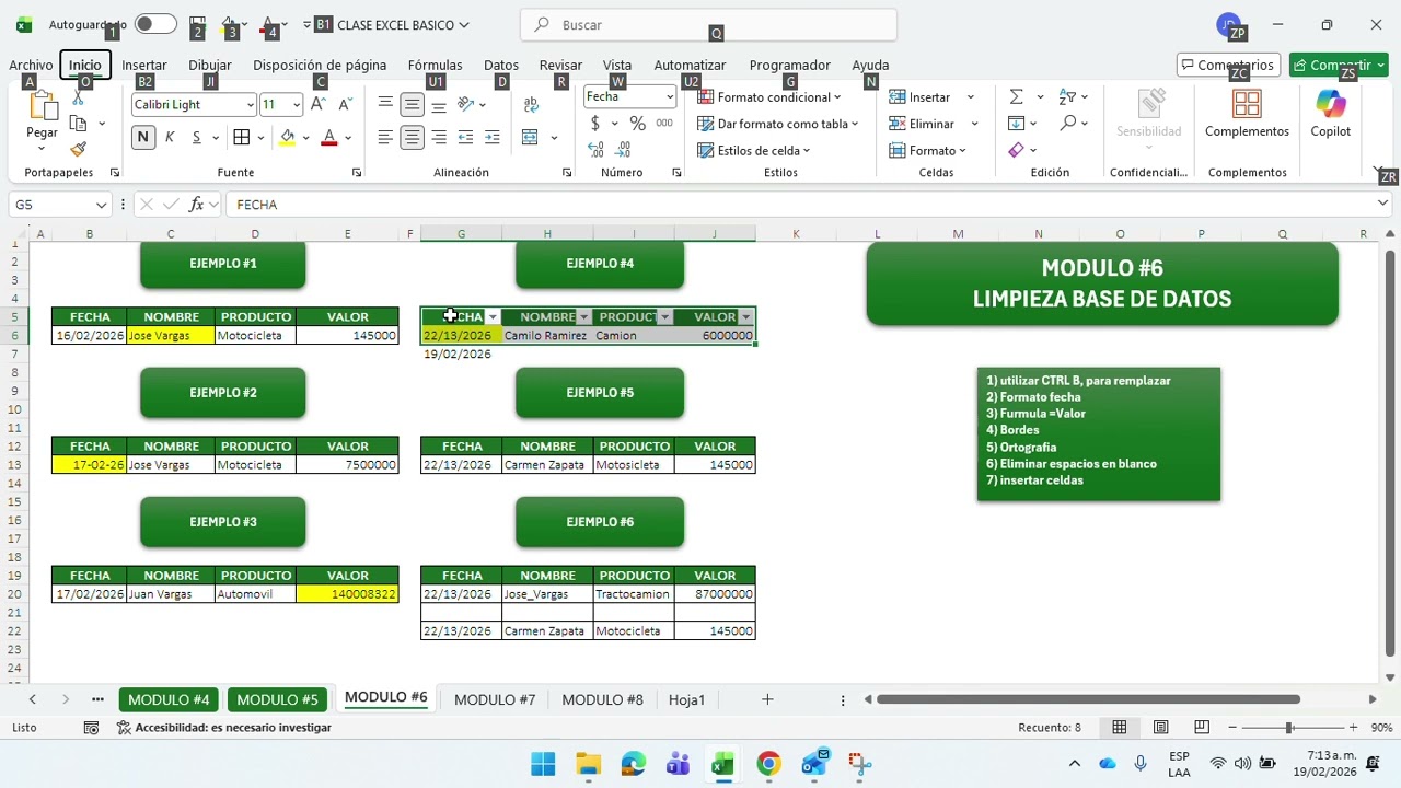 MODULO #6 LIMPIEZA BASE DATOS