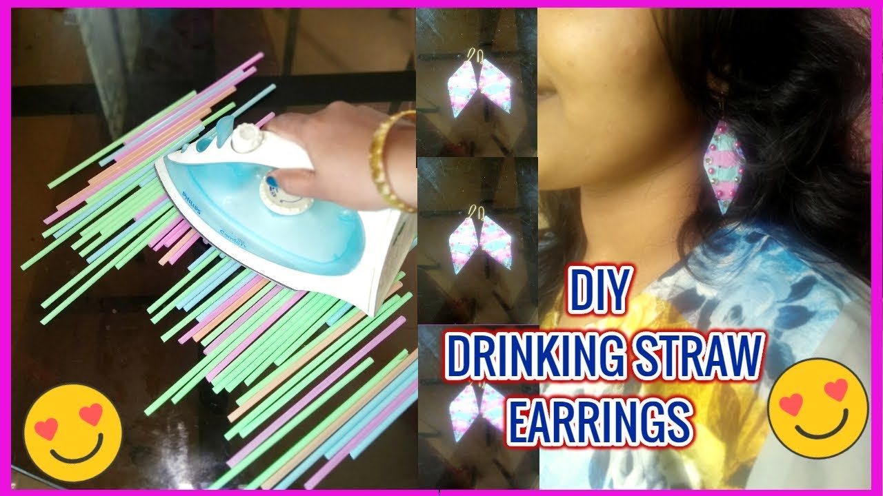 Easy drinking straw earrings