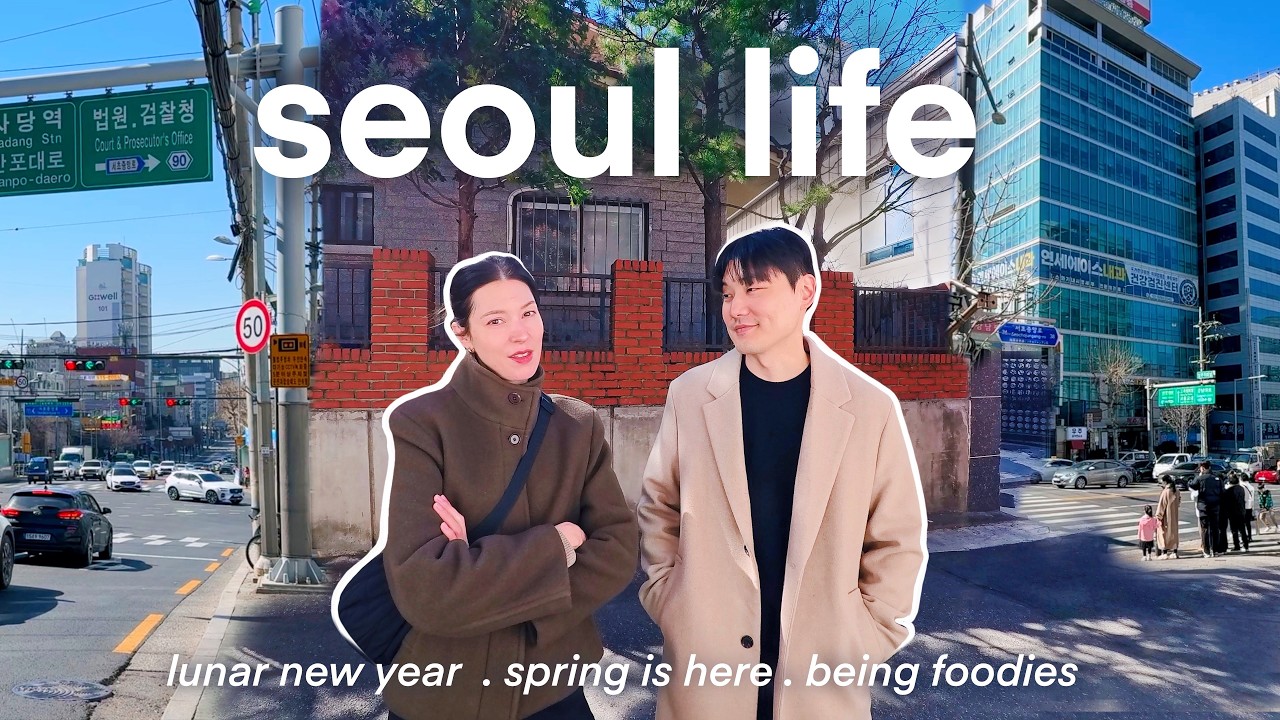 seoul vlog 🇰🇷 lunar new year with in-laws 🌝 morning routine, bridgerton 🐝  our old neighborhood