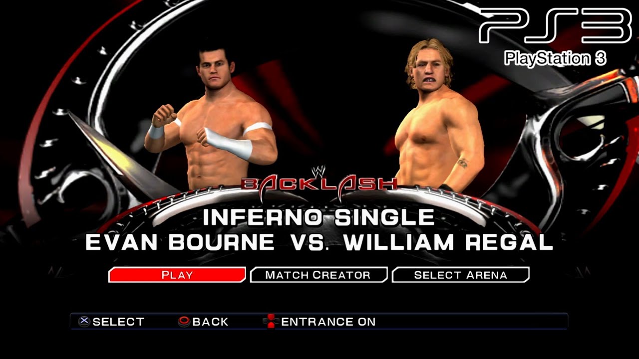 WWE SmackDown VS Raw 2011 PS3 - Evan Bourne VS William Regal - Inferno [2K][mClassic]
