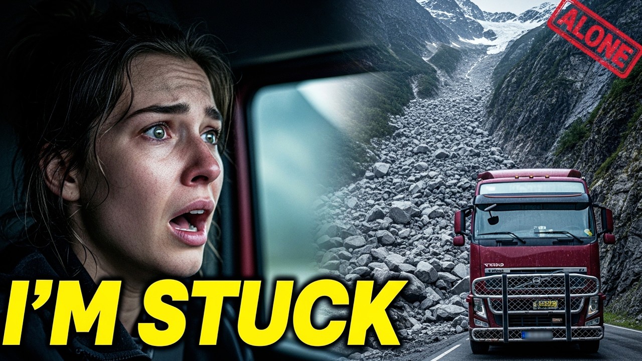 Solo Girl Trucker Trapped on Mountain Road | 72 Hours Alone On The Mountain