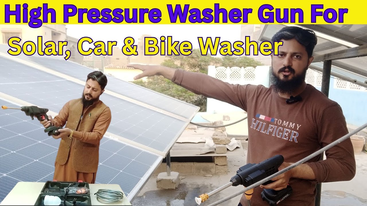“High Pressure Washer Gun Setting | Solar & Car & Bike Washing Demo