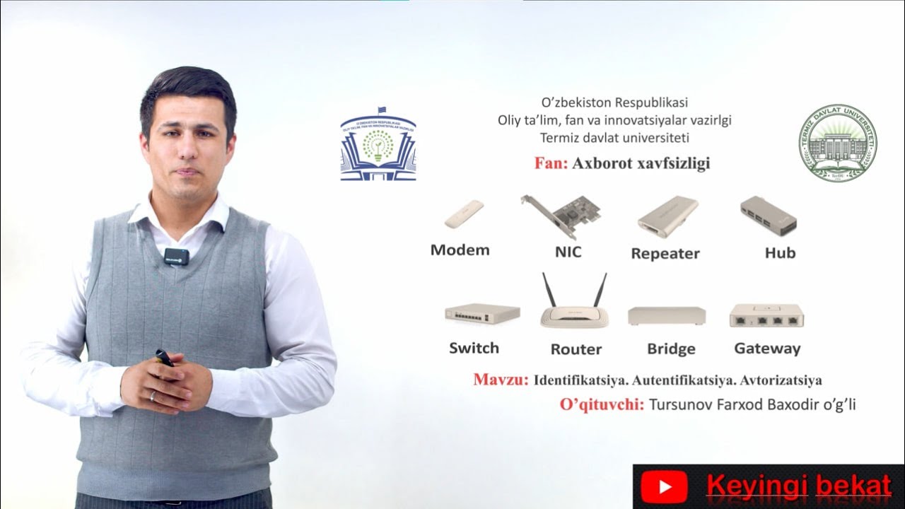 Identifikatsiya Autentifikatsiya va Avtorizatsiya. | Identification Authentication and authorization