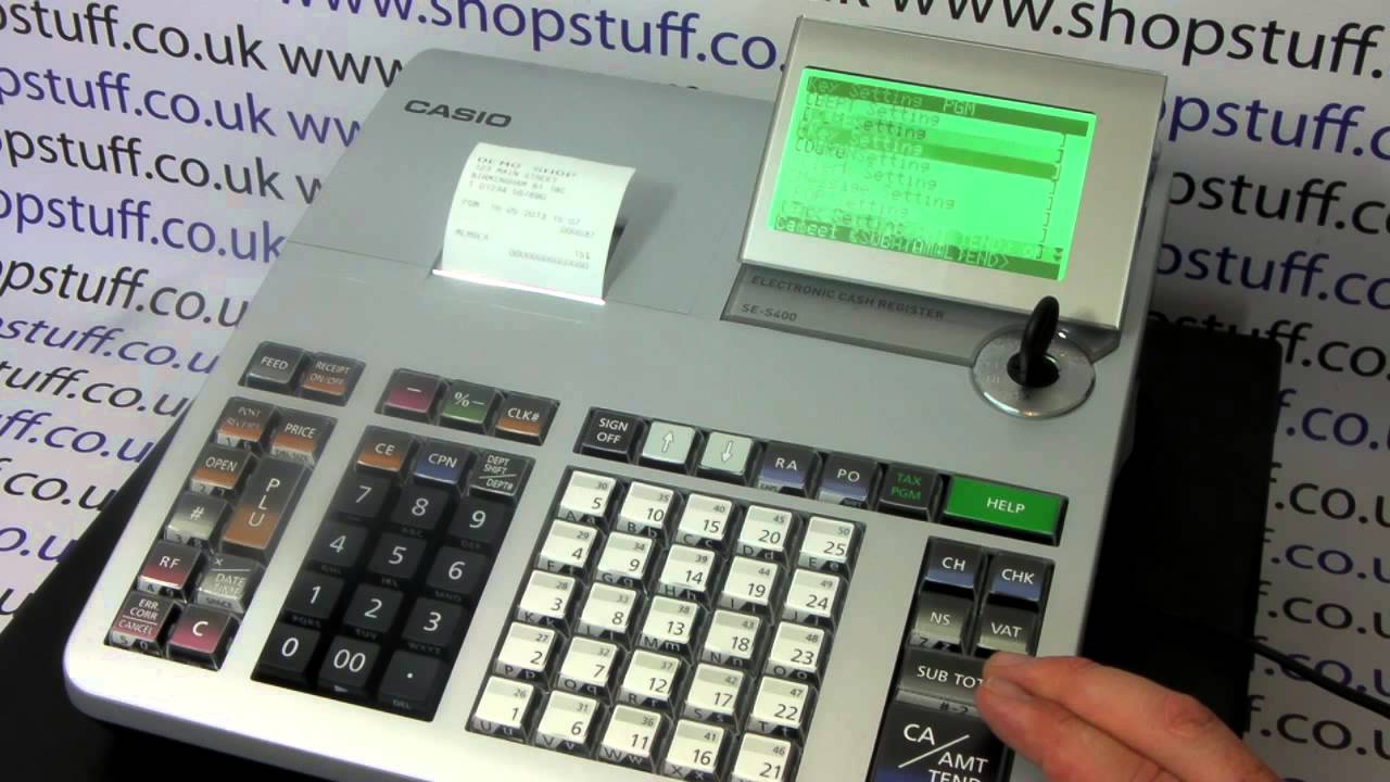 Casio SE-S400 / SE-S800 / SE-S900 Cash Register Instructions How To Program The % Discount Button