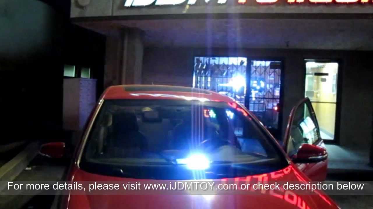 Amber White 8-LED Emergency Vehicle Dash Warning Strobe Flashing Light
