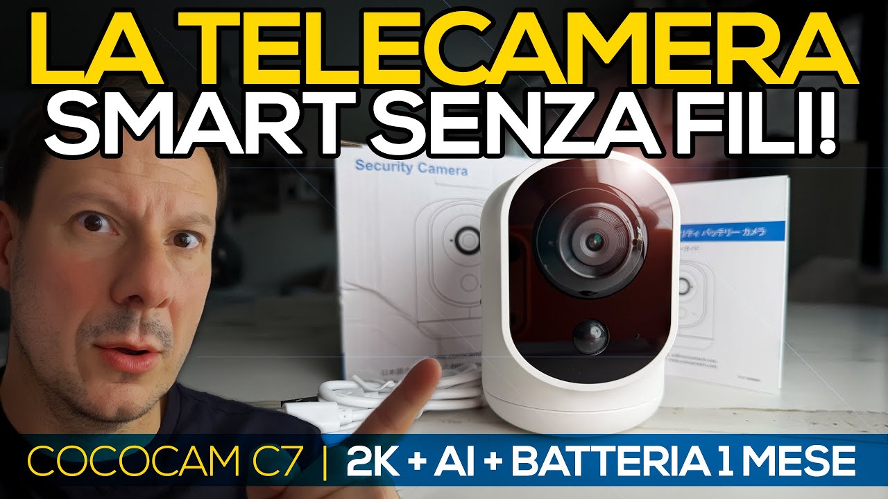 COCOCAM C7 Recensione ITA e TEST – Telecamera SENZA FILI WiFi Wireless 2K, Batteria, Panoramica 355°