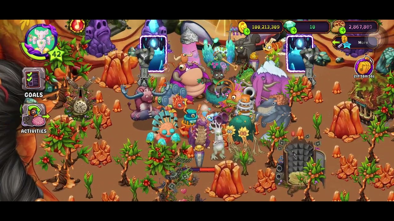 Placing Flum Ox on Amber Island in #mysingingmonsters 