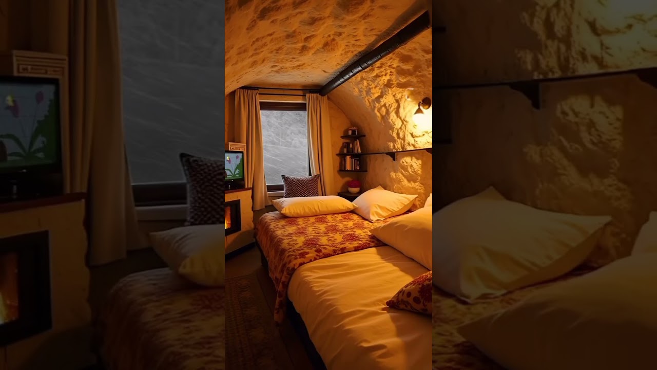 Enjoy Heavy snowfall With a Beautiful view#relax #stormysky#viralshort