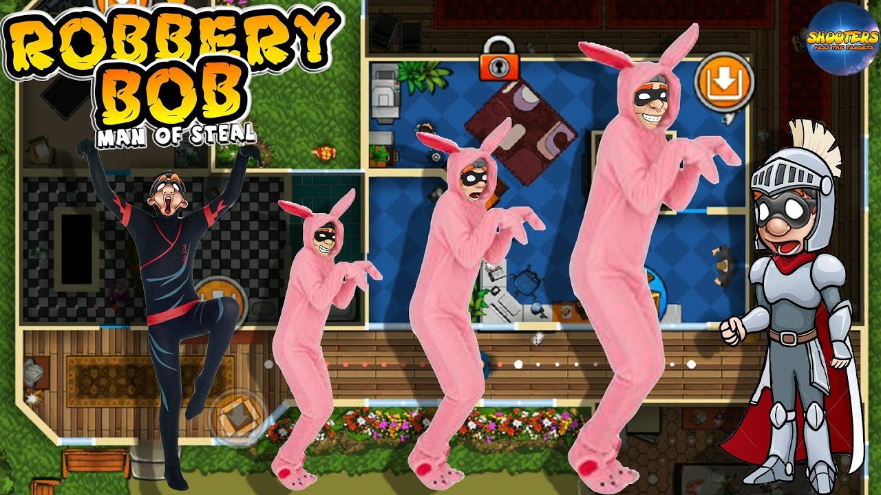 Robbery bob hack Man Of Steal - All Costume { Knight Amor Suit, Ninja Suit, Bunny Suit }