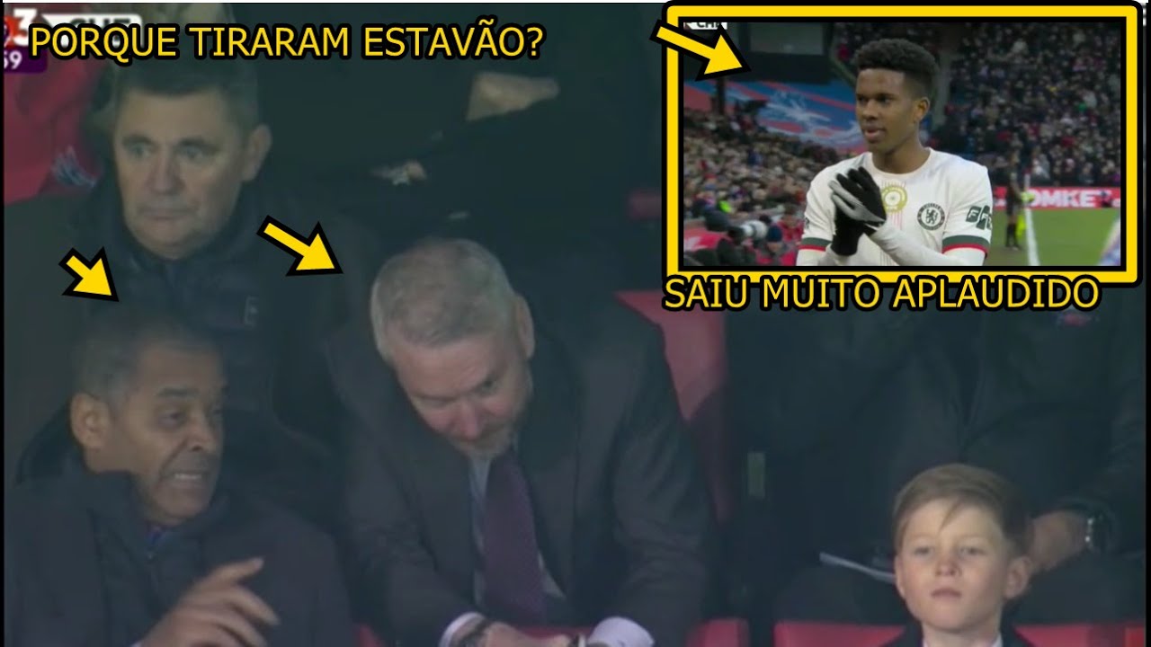Rea&ccedil;&atilde;o do Dono do Chelsea ao ver Estev&atilde;o ser substituido e aplaudido de p&eacute; pela Torcida