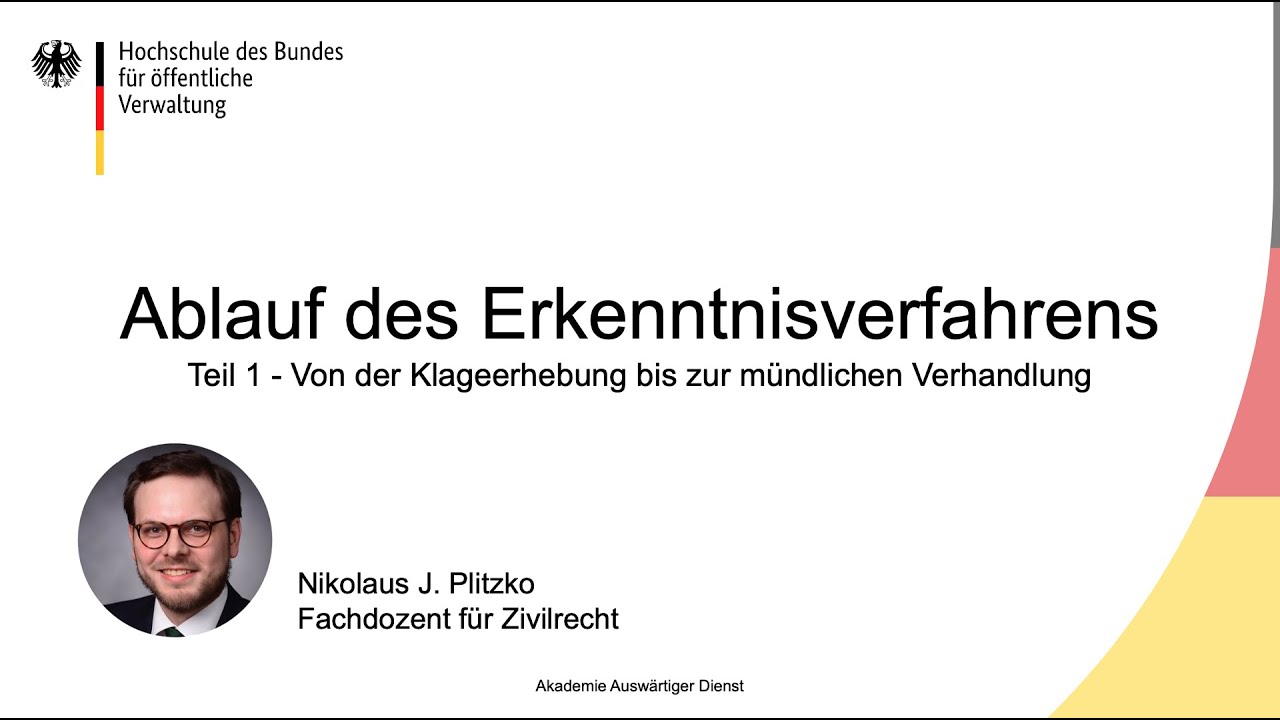 Ablauf des Erkenntnisverfahrens (ZPO) - Teil 1