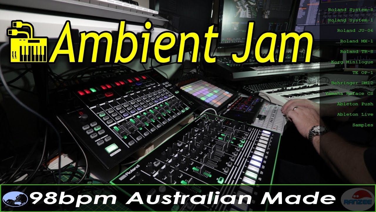 Live Ambient Jam - Roland System-8 Teenage Engineering OP-1 Yamaha Reface CS Ableton Push