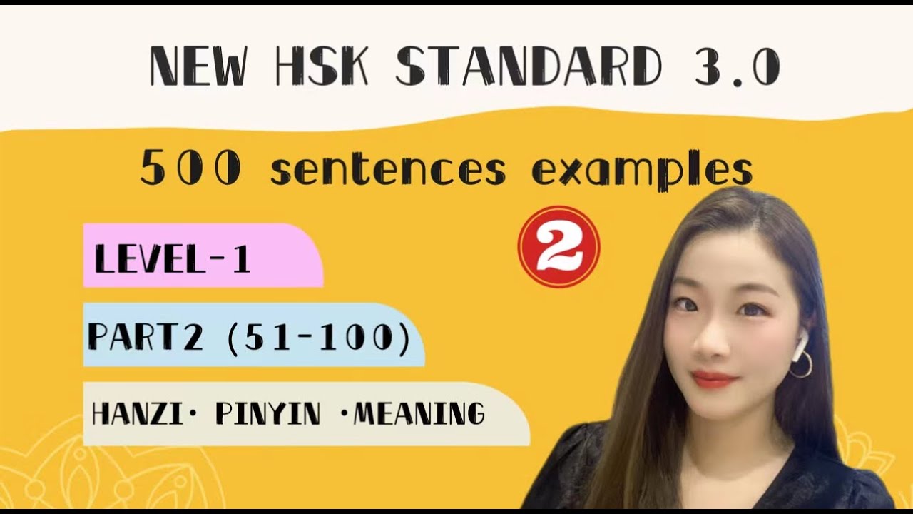 New HSK3.0-Level1 Basic Chinese Vocabulary with sentences example Beginner New HSK1