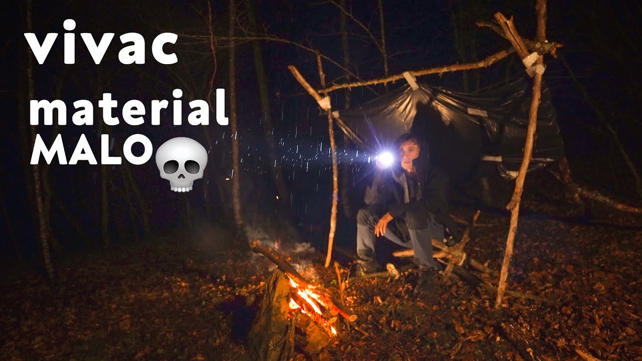 FRIO Y LLUVIA ¿COMO se DUERME en el BOSQUE sin buen material?💀