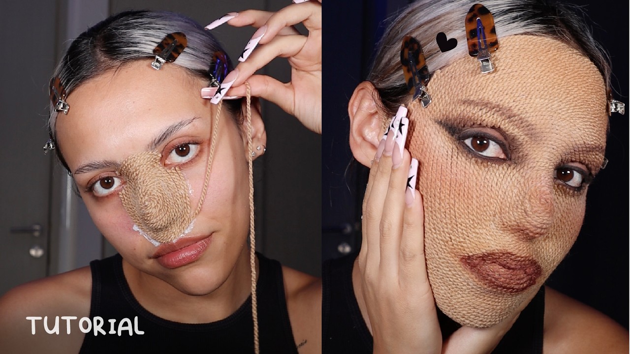 maquillaje de estambre/lana (tutorial paso a paso)🖤