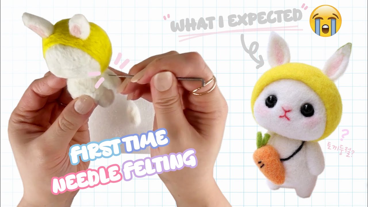 I tried Needle Felt for the first time | DIY Needle Felt Carrot Bunny Kit