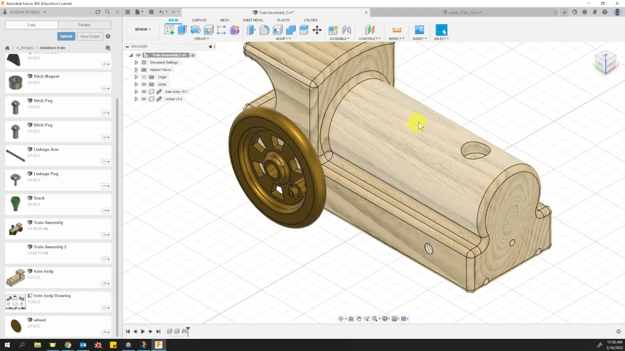 Fusion 360 - Train Assembly - Part 1 (wheels)