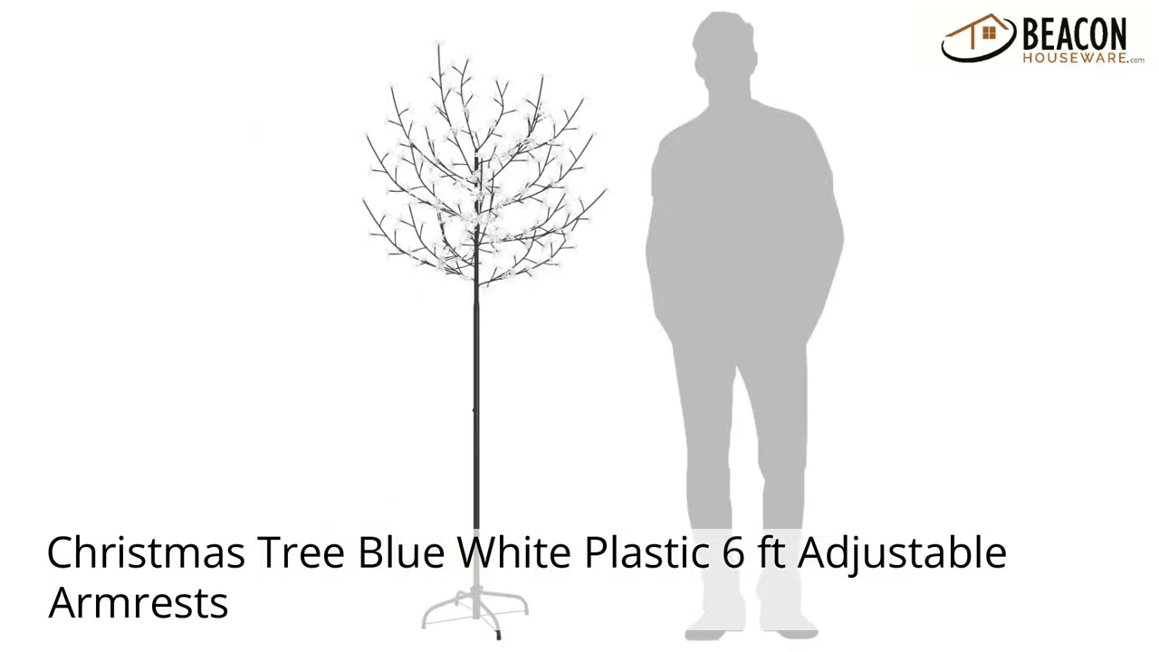 Christmas Tree Blue White Plastic 6 ft Adjustable Armrests