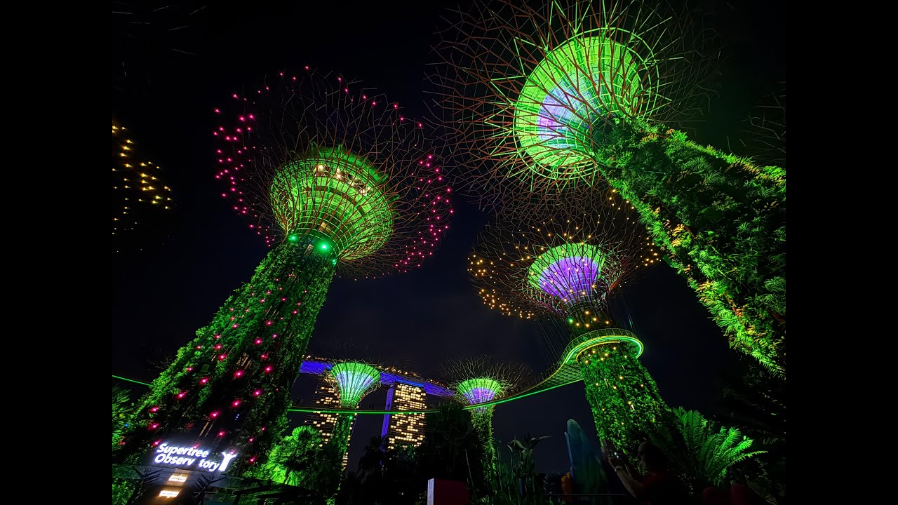 🇸🇬 Pokaz w Gardens by the bay z Supertree Obserwatory