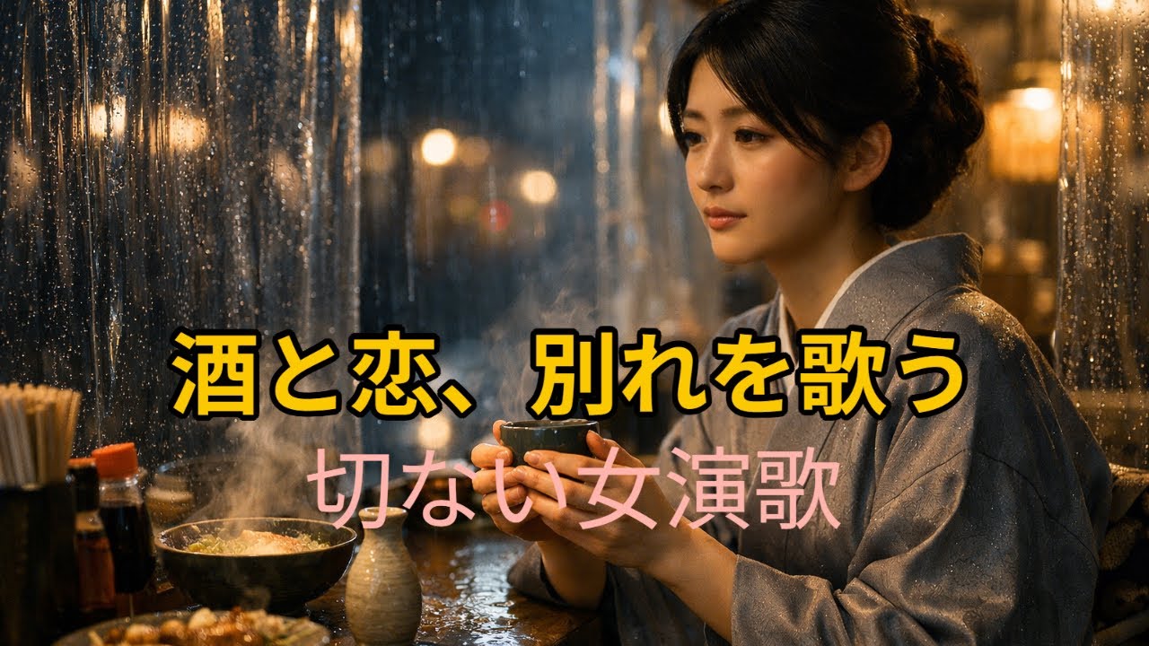 先酒屋の夜｜酒と未練を歌う女演歌酒に寄り添い、恋と別れを胸に抱く女の演歌。