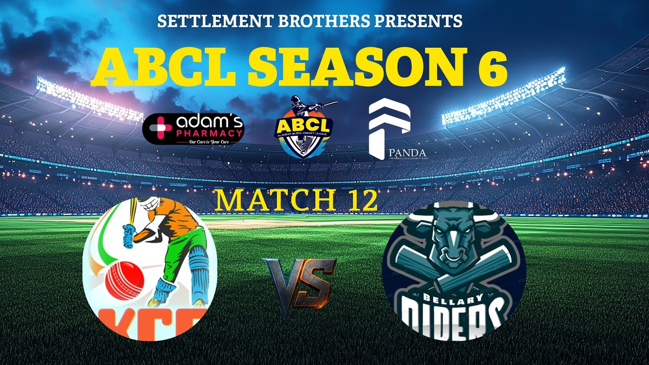 SETTLEMENT BROTHERS PRESENTS ABCL SEASON 6 || KCC Kaniyamkunnu vs Bellary Ridersy || MATCH 12