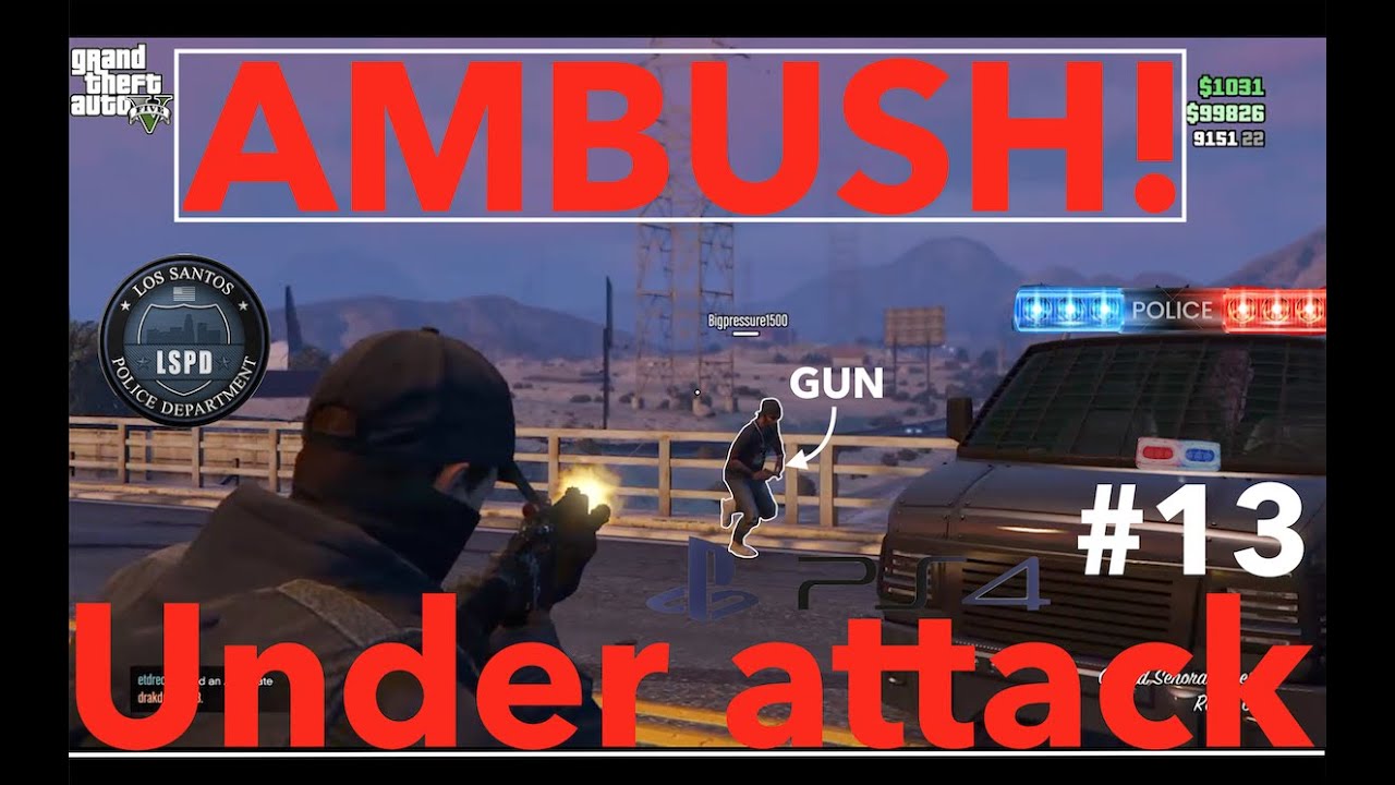 GTA Roleplay - Police Convoy Attacked by Dangerous Gang | PS4 Police RP #13