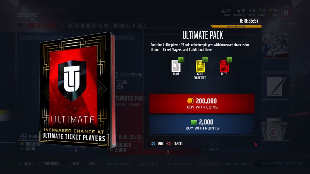Madden 17 Ultimate Ticket Pack Opening