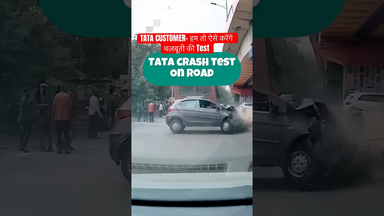 Tata Tiago Crash on road || safety and build quality #shorts #viral  #tata #safetyfirst #tatatiago