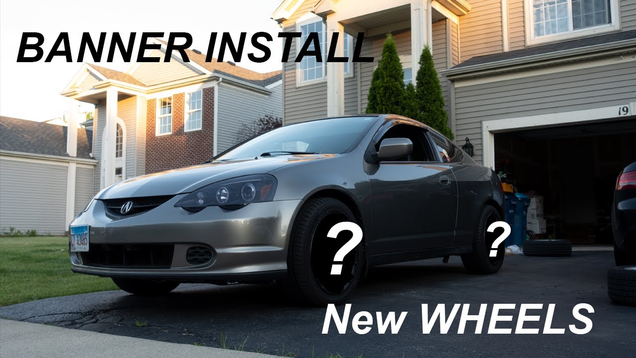 HOW TO INSTALL WHEEL ADAPTERS and a BANNER on an RSX!!