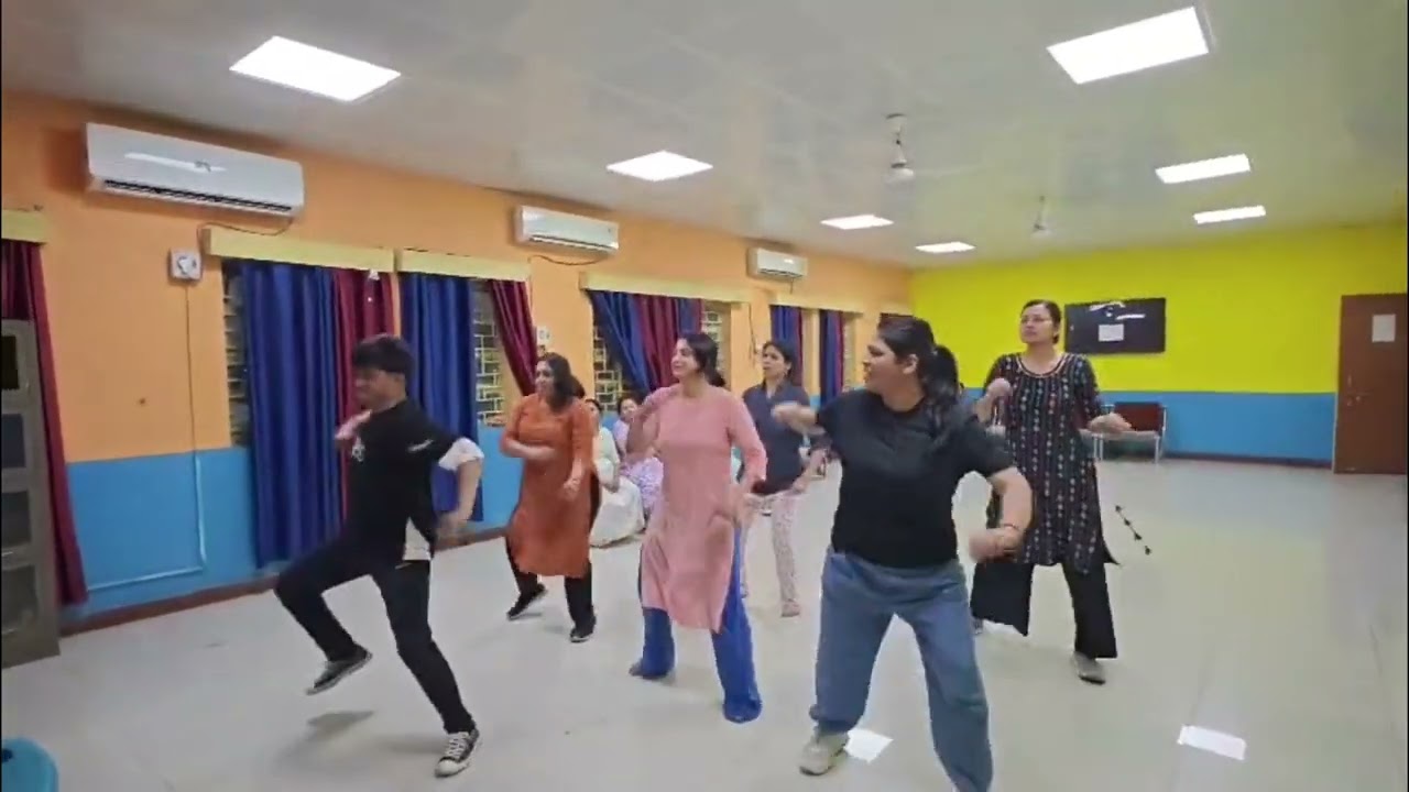 Fitness class.Dance choreographey 