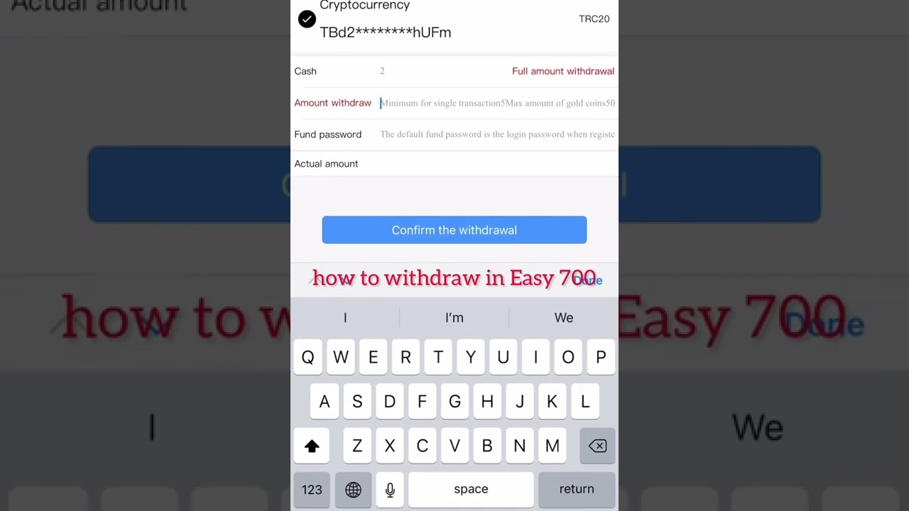how to withdraw money from easy700
