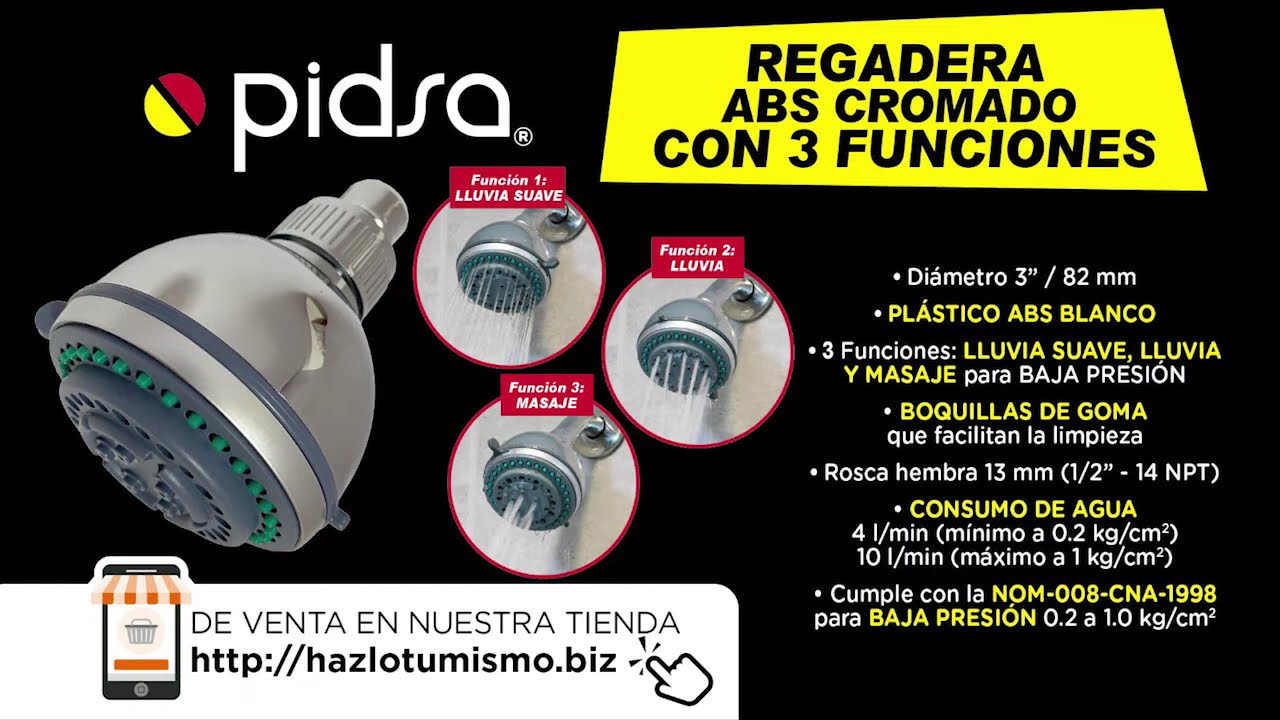Cómo instalar una #Regadera #ABS Cromado 3 FUNCIONES Pidsa®