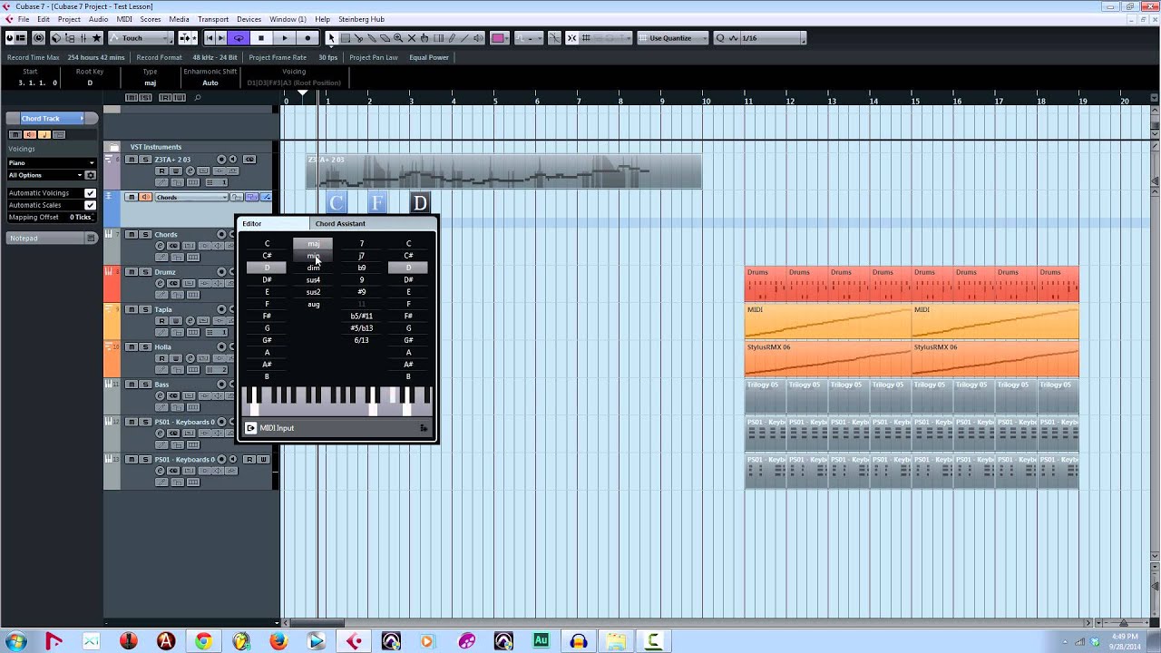 Cubase 7 || Chord Track Part 2 || شرح خاصية
