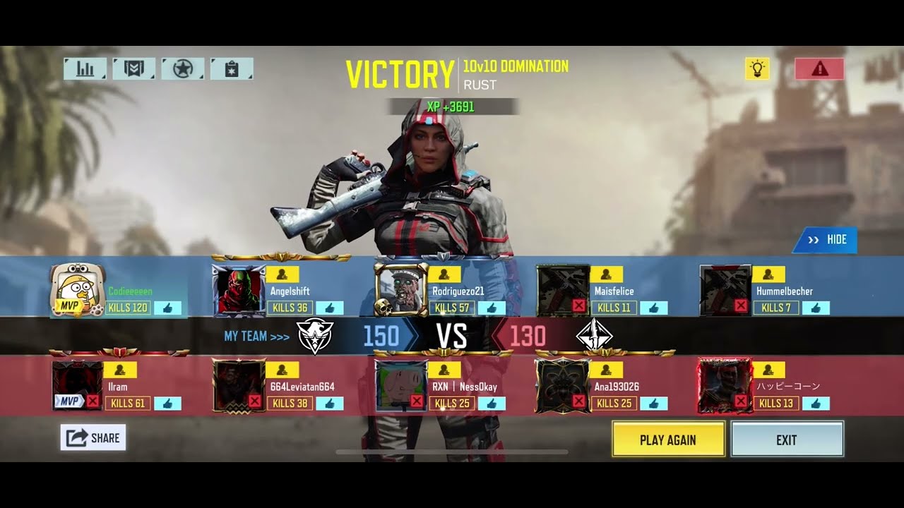 120 KILLS in 10v10 Domination on Rust! (COD Mobile)