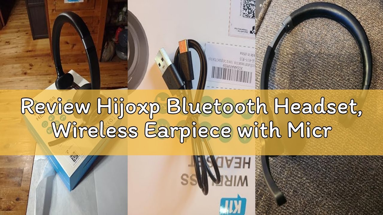 Review Hijoxp Bluetooth Headset, Wireless Earpiece with Microphone, Trucker Headphones with Noise Ca