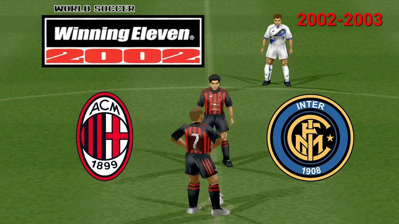 WINNING ELEVEN 2002 (PES2) DELUXE  by gKy 2002-2003 MILAN VS INTER 5-2 DERBY DI MILANO ☀️TRANSFERS+