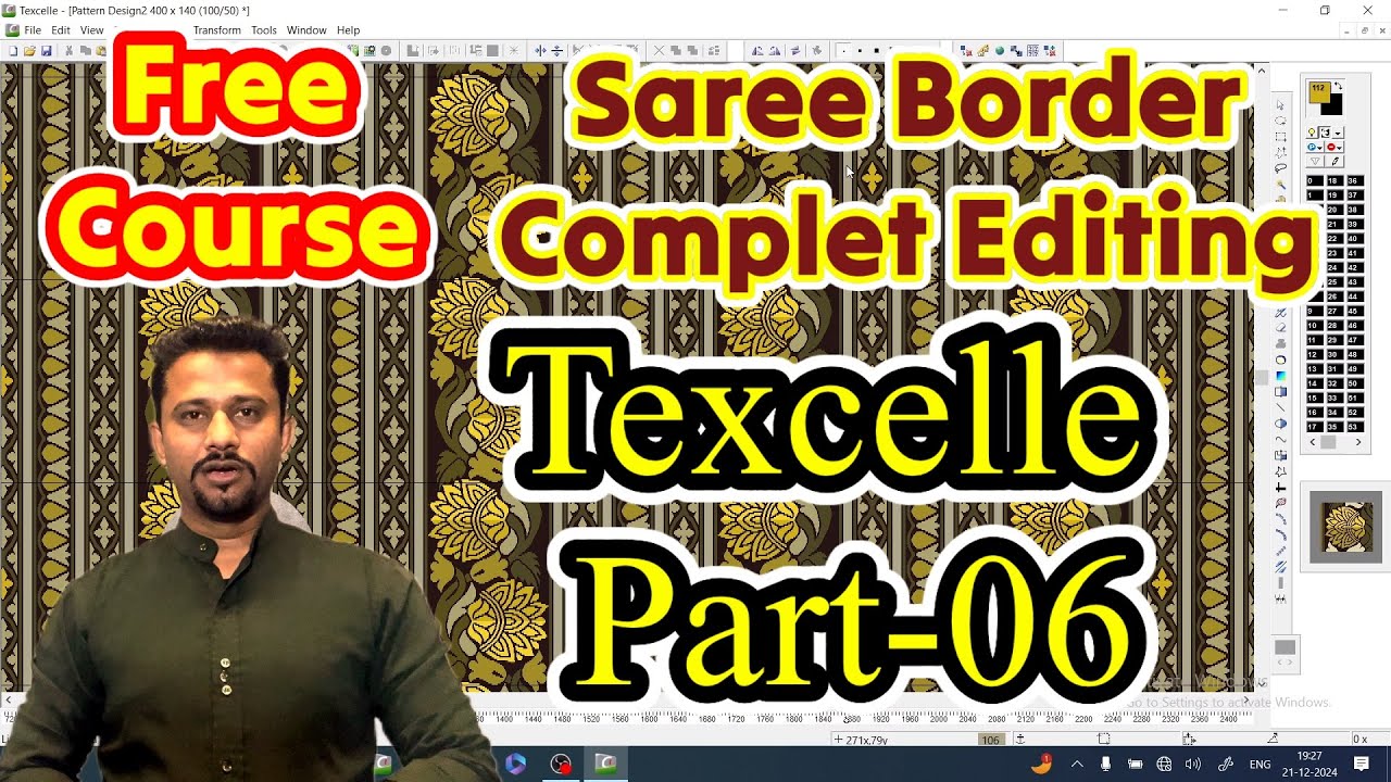 part-06, texcell editing saree border, basic to deep, Textile Designing 