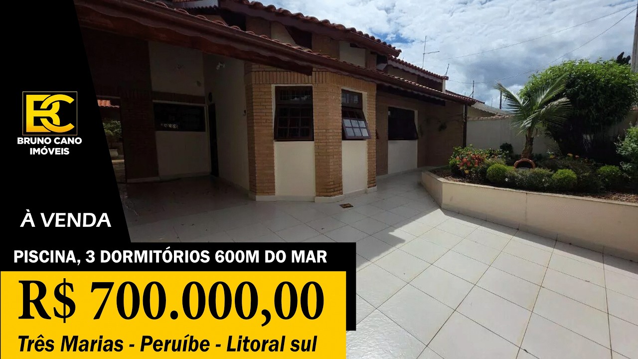 Sobrado impec&aacute;vel &Agrave; venda na praia de Peru&iacute;ve com 3 quartos e piscina - Peru&iacute;be SP | Litoral Sul