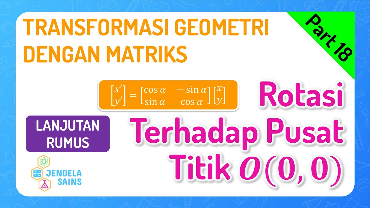 Transformasi Geometri dengan Matriks • Part 18: Perputaran / Rotasi Terhadap Titik Pusat O(0,0)