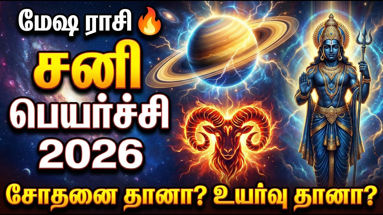 மேஷ ராசி சனி பெயர்ச்சி 2026 | மார்ச் 6 முதல் பெரிய மாற்றம் | Career, Money, Love முழு பலன்