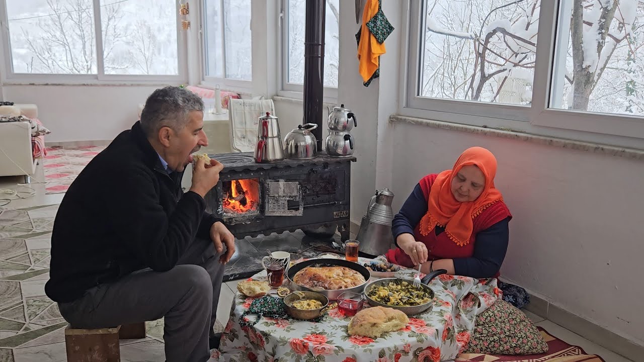 ‼️YOLLARDA KALDIM ‼️KÖY EVİMİZDE KUZİNENİN KARŞISINDA KAHVALTI YAPTIK 🔥