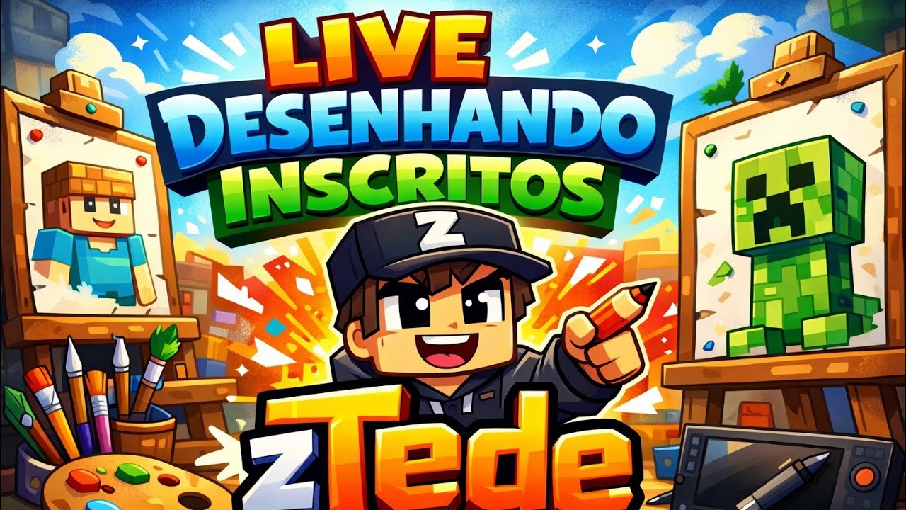 🎨 Desenhando Inscritos em Estilo Cartoon Minecraft | zTede Live