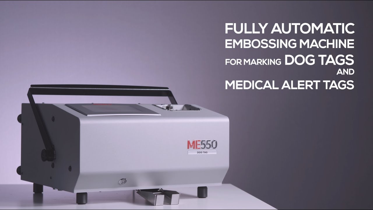 ME550 DOG TAG fully automatic embossing machine for marking dog tags and medical alert tags