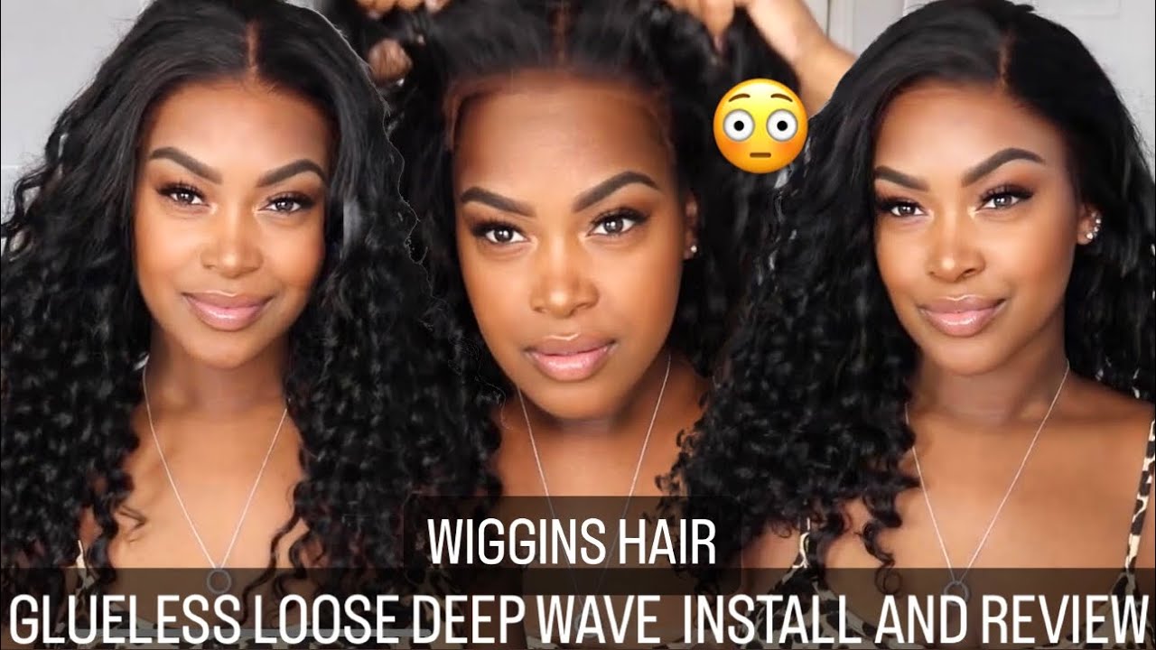 THE BEST GLUELESS WIG? WIGGINS HAIR GLUELESS LOOSE DEEP WAVE WIG INSTALL AND HONEST REVIEW
