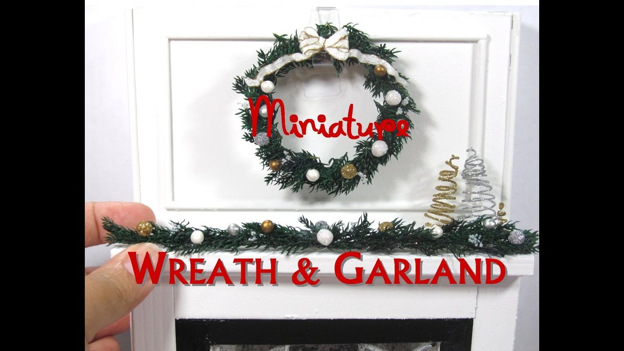 Christmas Holiday Wreath and Garland Dollhouse Miniature DIY Tutorial How to Make